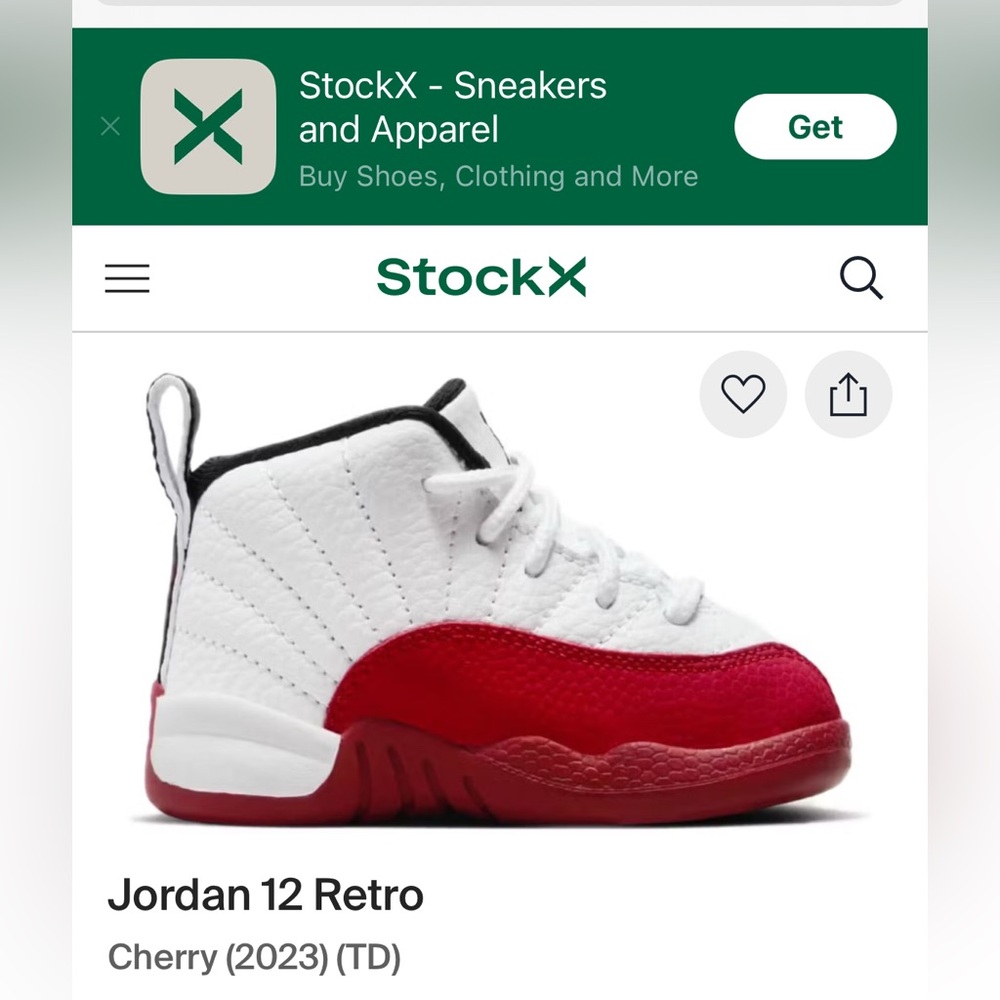 Jordan 12 Retro Kids Shoes - White and Red